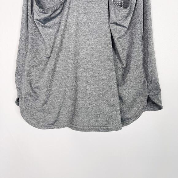 Ivy Park Laser Cut Logo Racerback Tank Top Heather Gray Womens Medium M Workout - Picture 5 of 10